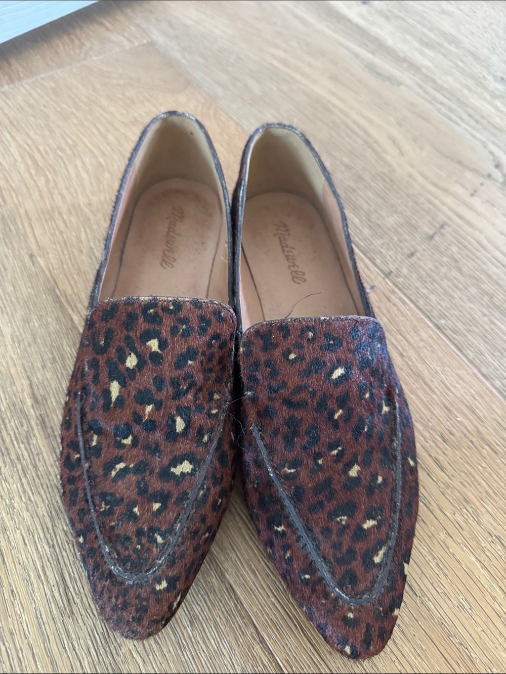 Madewell Leopard-Print calf hair Pointed Loafers - Brown Black Tan